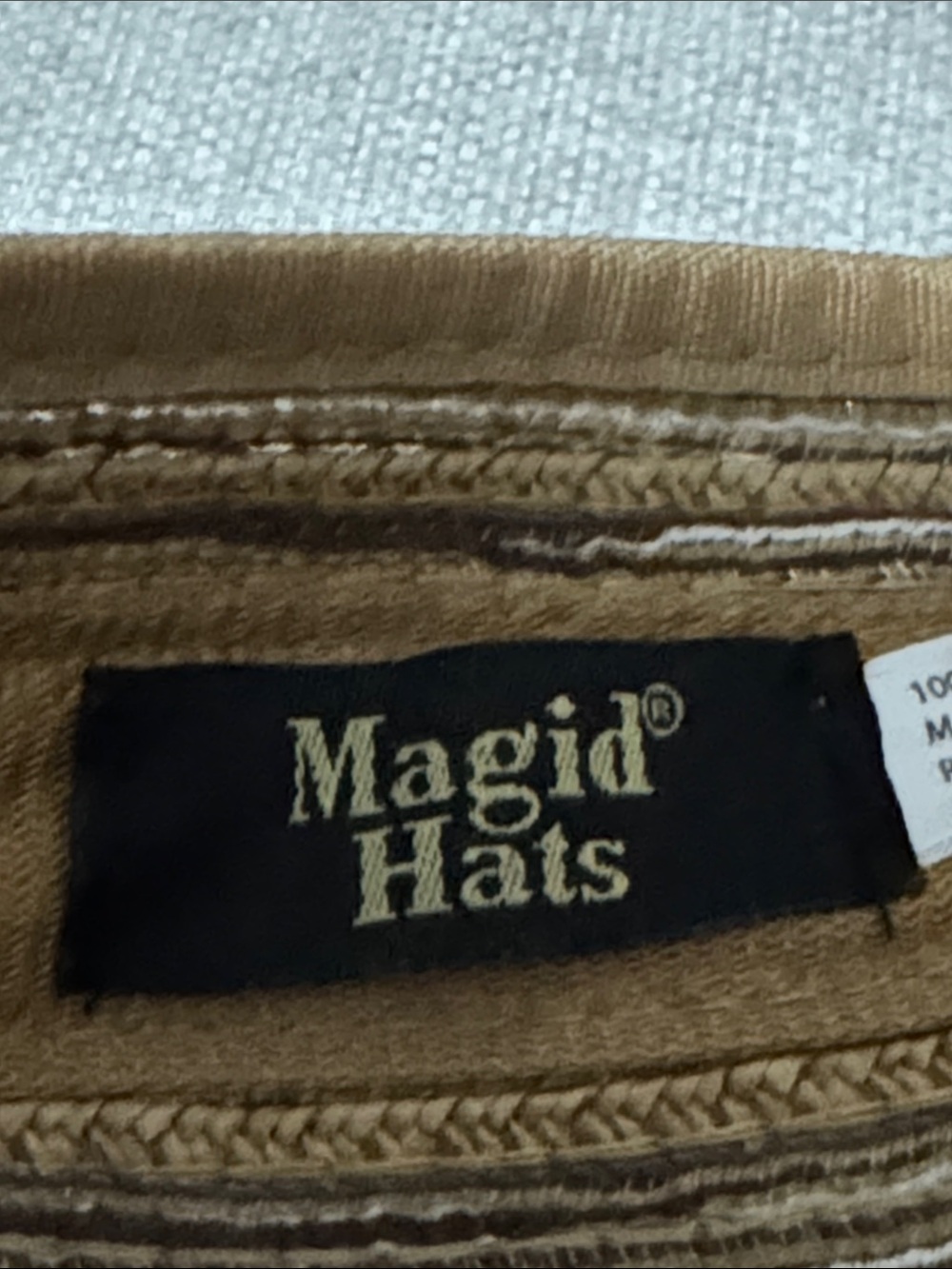 Gorgeous Magid Sun Visor-Earth Tones-Striped-Paper Material-Rear Bow Detail-EUC - Picture 9 of 14